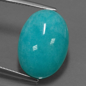 Amazonita verde natural 11,41ct, corte oval, opaco