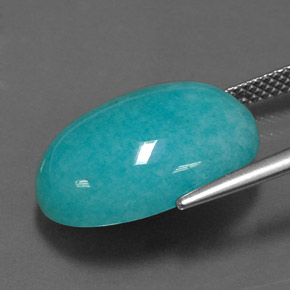 Amazonita verde natural 11,41ct, corte oval, opaco