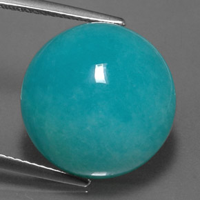 Amazonita Azul verde Natural 13.50ct, Corte Redondo, Opaco