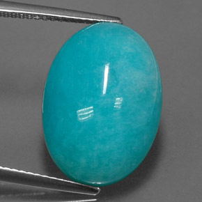 Amazonita azul-verde natural 11,47ct, corte oval, opaco