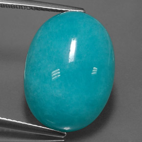Amazonita Azul verde Natural 15,91ct, Corte Oval, Opaco