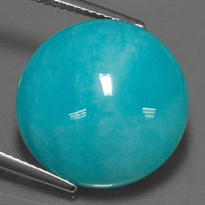 Amazonita Azul verde Natural 16,69ct, Corte Redondo, Opaco