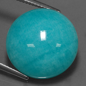 Amazonita azul-verde natural 17,74ct, corte redondo, opaco