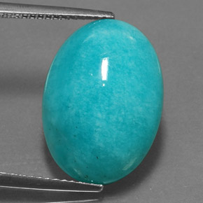 Amazonita verde natural 11,08ct, corte oval, opaco