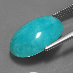 Amazonita verde natural 11,08ct, corte oval, opaco