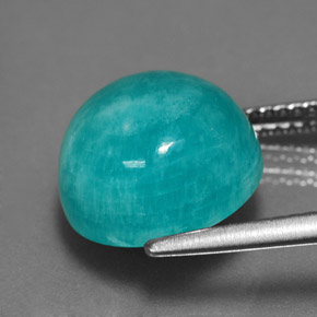 Amazonita azul natural 7,29ct, corte redondo, opaco