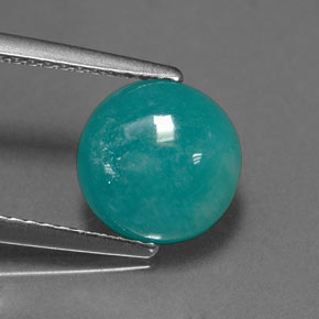Amazonita verde-azul natural 2,19ct, corte redondo, opaco