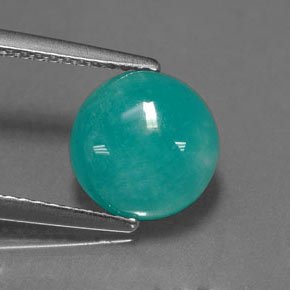 Amazonita verde-azul natural 2,39ct, corte redondo, opaco