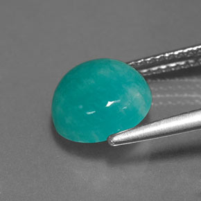 Amazonita verde-azul natural 2,39ct, corte redondo, opaco