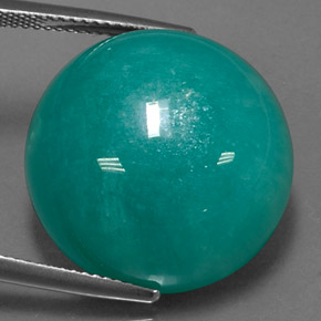 Amazonita verde natural 31,50ct, corte redondo, opaco
