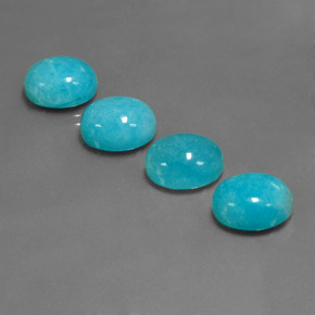 Pedras preciosas de amazonita verde natural de  ct, corte oval, opaco