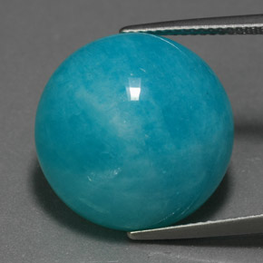 Amazonita Azul verde Natural 16,69ct, Corte Redondo, Opaco
