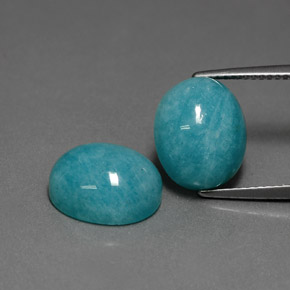 Pedras preciosas de Amazonita Azul verde natural de  ct, Corte Oval, Opaco