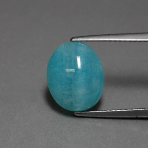 Amazonita Azul verde Natural 4.49ct, Corte Oval, Opaco