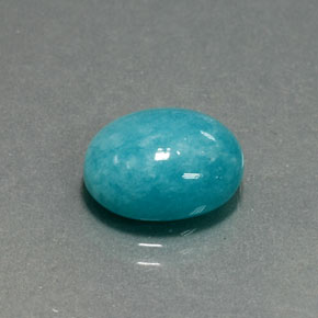 Amazonita verde natural 4,51ct, corte oval, opaco