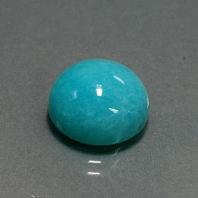 Amazonita azul-verde natural 6,54ct, corte redondo, opaco