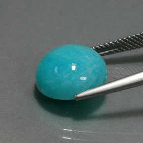 Amazonita azul-verde natural 6,54ct, corte redondo, opaco