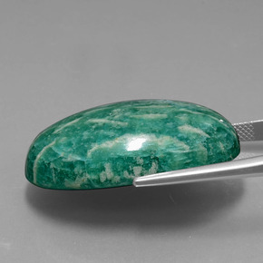 Amazonita Verde Natural 56.24ct, Corte Oval, Opaco