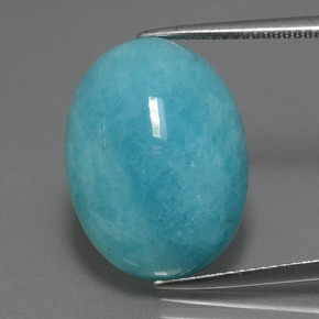 Amazonita azul-verde natural 14,71ct, corte oval, opaco