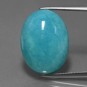 Amazonita azul-verde natural 15,48ct, corte oval, opaco