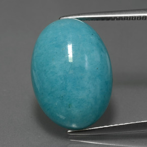 Amazonita verde natural 12,27ct, corte oval, opaco
