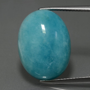 Amazonita verde natural 16,36ct, corte oval, opaco