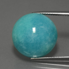 Amazonita Azul verde Natural 13.81ct, Corte Redondo, Opaco