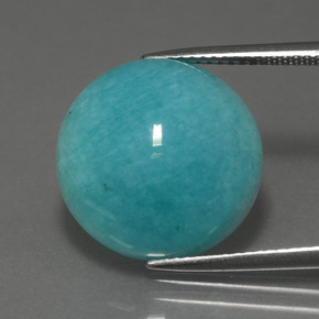 Amazonita Azul verde Natural 11.76ct, Corte Redondo, Opaco