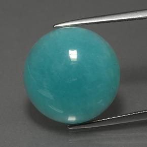 Amazonita Azul verde Natural 13.32ct, Corte Redondo, Opaco