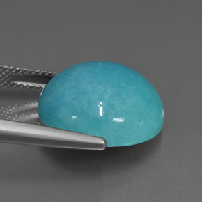 Amazonita azul-verde natural 13,17ct, corte redondo, opaco