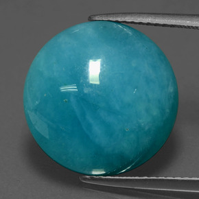 Amazonita azul-verde natural 10,82ct, corte redondo, opaco