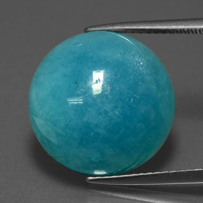 Amazonita azul-verde natural 11,51ct, corte redondo, opaco