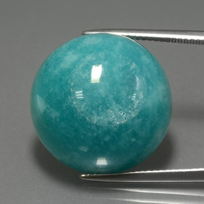 Amazonita azul-verde natural 33,94ct, corte redondo, opaco