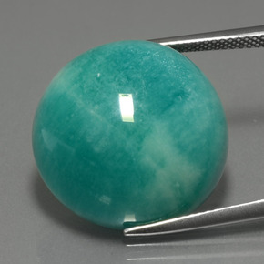 Amazonita azul-verde natural 33,56ct, corte redondo, opaco