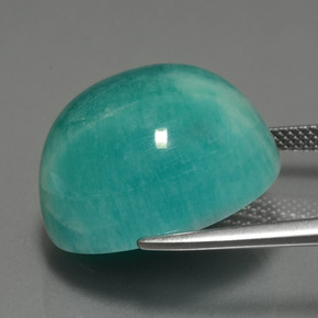 Amazonita azul-verde natural 33,56ct, corte redondo, opaco