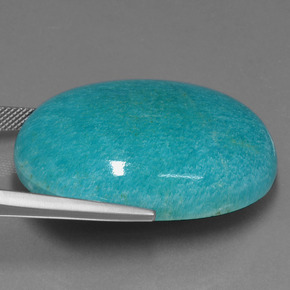 Amazonita azul natural 78,55ct, corte oval, opaco