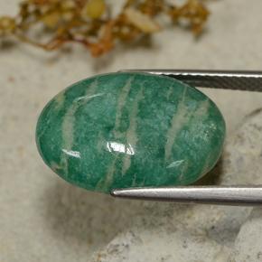 Amazonita azul-verde natural 8,28ct, corte oval, opaco