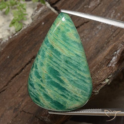 41.05ct Natural Verde médio Amazonita, Formato de pêra, Opaco