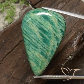 Amazonita Verde médio Natural 41.05ct, Formato de pêra, Opaco