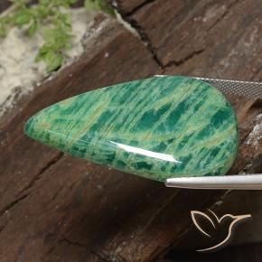 Amazonita Verde médio Natural 41.05ct, Formato de pêra, Opaco