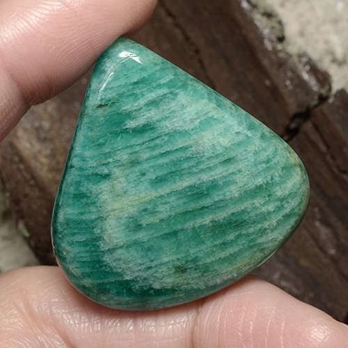 Amazonita Verde médio Natural 54,06ct, Formato de pêra, Opaco