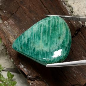 Amazonita Verde médio Natural 54,06ct, Formato de pêra, Opaco