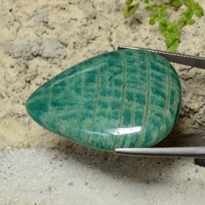 Amazonita Azul verde Natural 54.00ct, Formato de pêra, Opaco