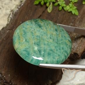 Amazonita Verde médio-escuro Natural 47.25ct, Redondo, Opaco