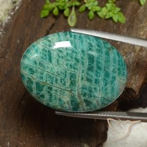 Amazonita Verde médio Natural 39.85ct, oval, Opaco