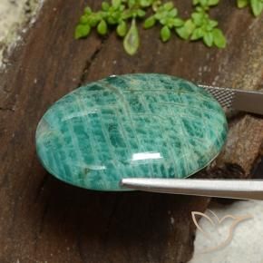 Amazonita Verde médio Natural 39.85ct, oval, Opaco