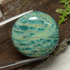 Amazonita verde natural 53,05ct, corte redondo, opaco