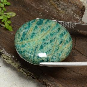 Amazonita verde natural 53,05ct, corte redondo, opaco