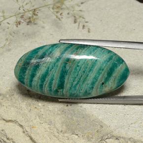 Amazonita Verde azulado Natural 33.11ct, Corte Oval, Opaco