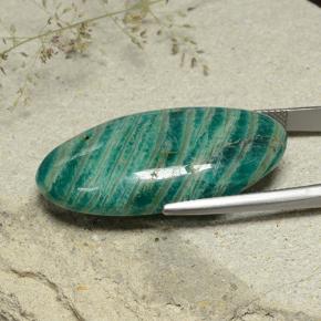 Amazonita Verde azulado Natural 33.11ct, Corte Oval, Opaco